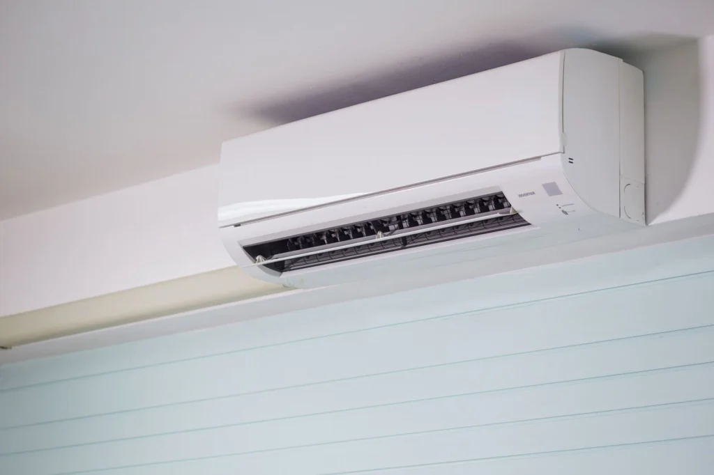 Wall-mounted air conditioner in a Dubai home